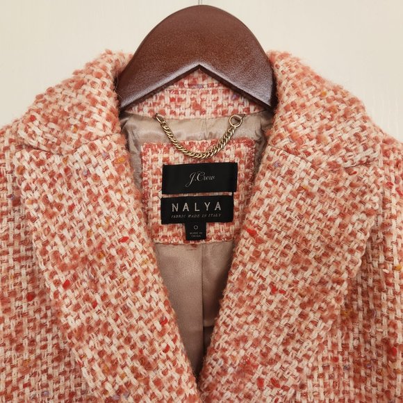 J. Crew Daphne Topcoat in Italian Tweed Faded Guava Size 0 pink barbie - Picture 4 of 15